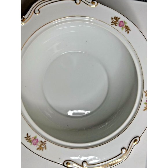 Maruichi China Serving Bowl Lid Set Rose Pattern Occupied Japan Replacement 40s - Picture 10 of 15
